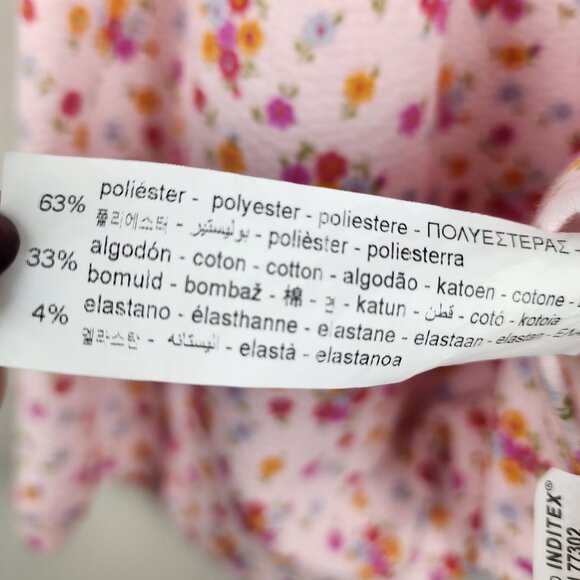 Zara Kids pink dress size 2-3 years Textured fabric flutter sleeves - Picture 4 of 9